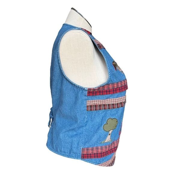 Vintage Denim Barnyard Farm Teacher Vest - Picture 5 of 10